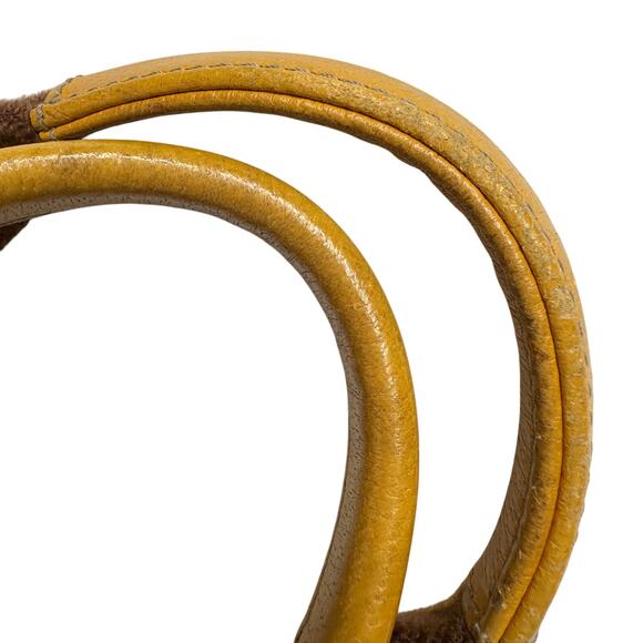 Gucci GG Canvas Web Sherry Line Tote Bag - Yellow & Brown Handle - Picture 8 of 16